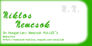 miklos nemcsok business card